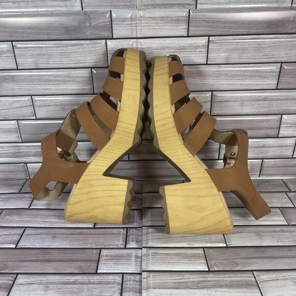 Dr. Scholl's Want It All Fisherman Block Heel Brown Leather Sandal Size 11-NEW - Picture 6 of 8